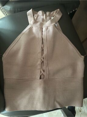 G by Guess Mauve Halter Lace-Up Knit skirt set!!! 💖